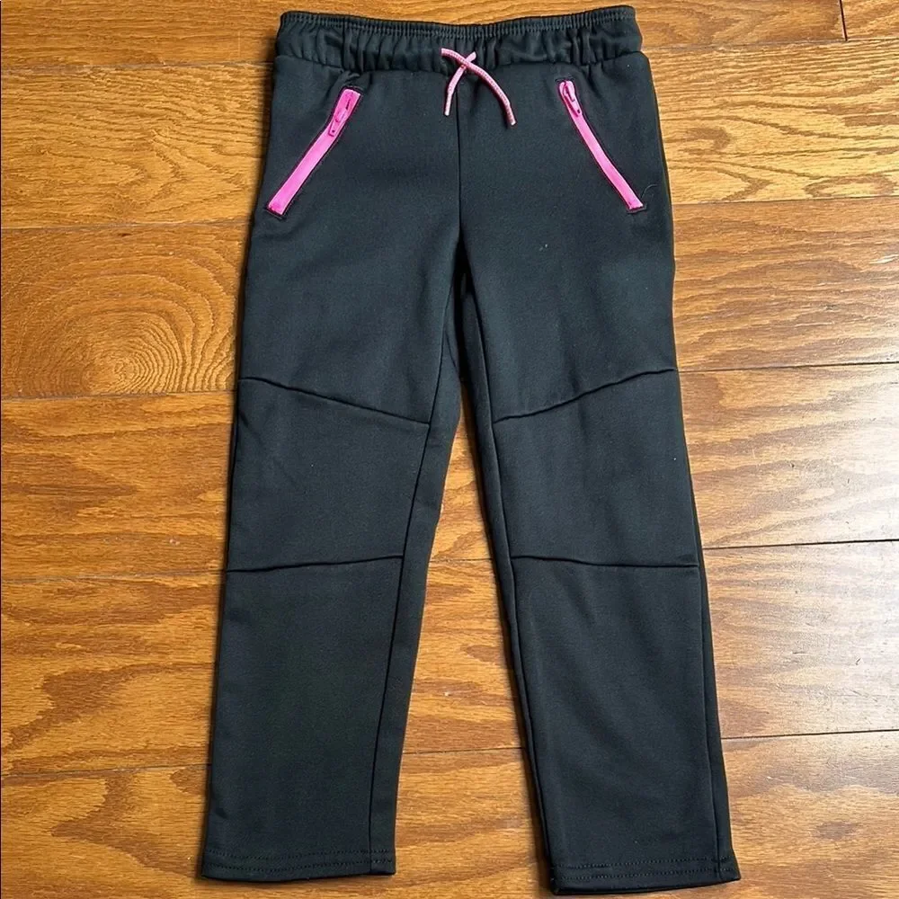Kids Black Pants with Pink Accents